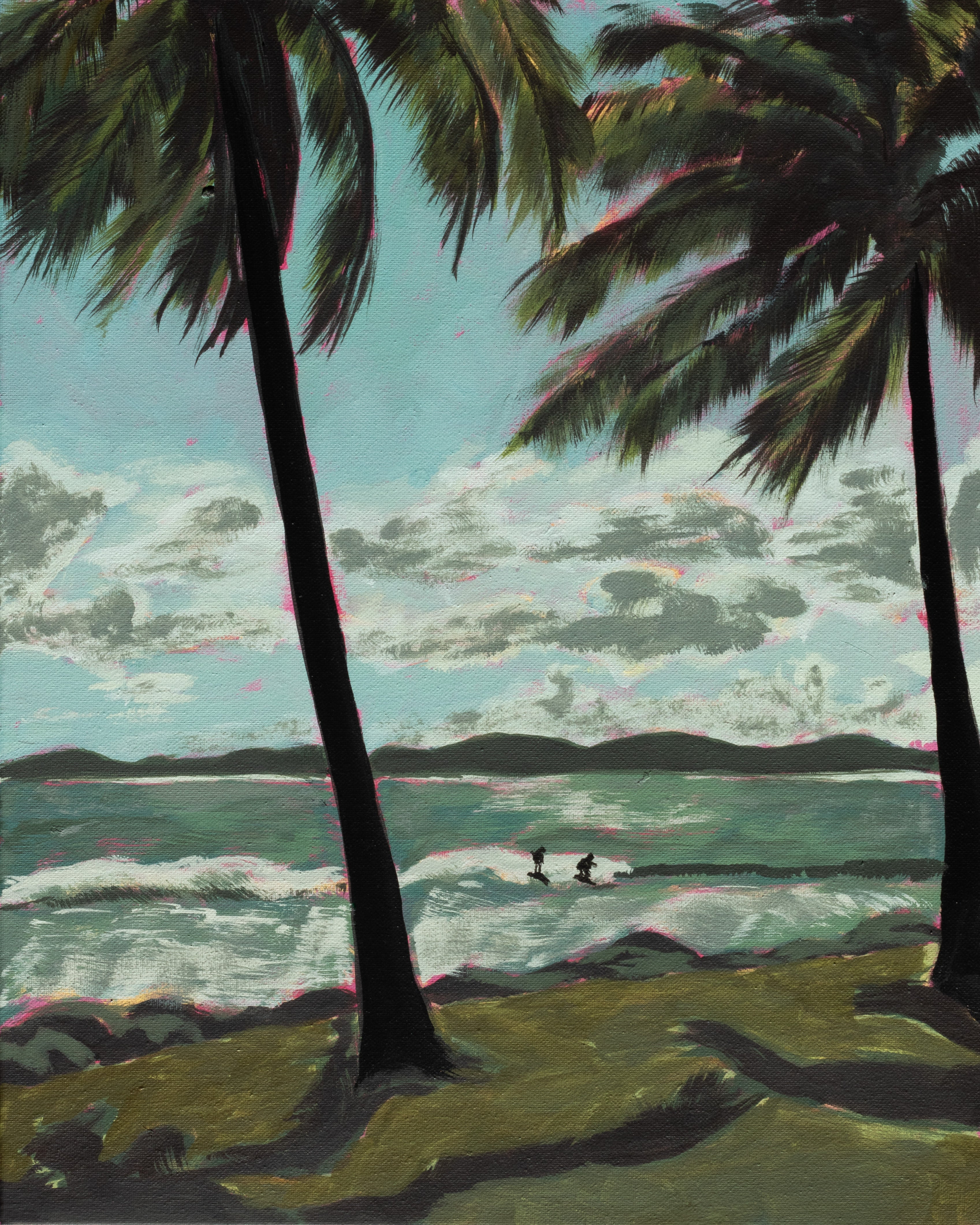 Surfing Luquillo Beach