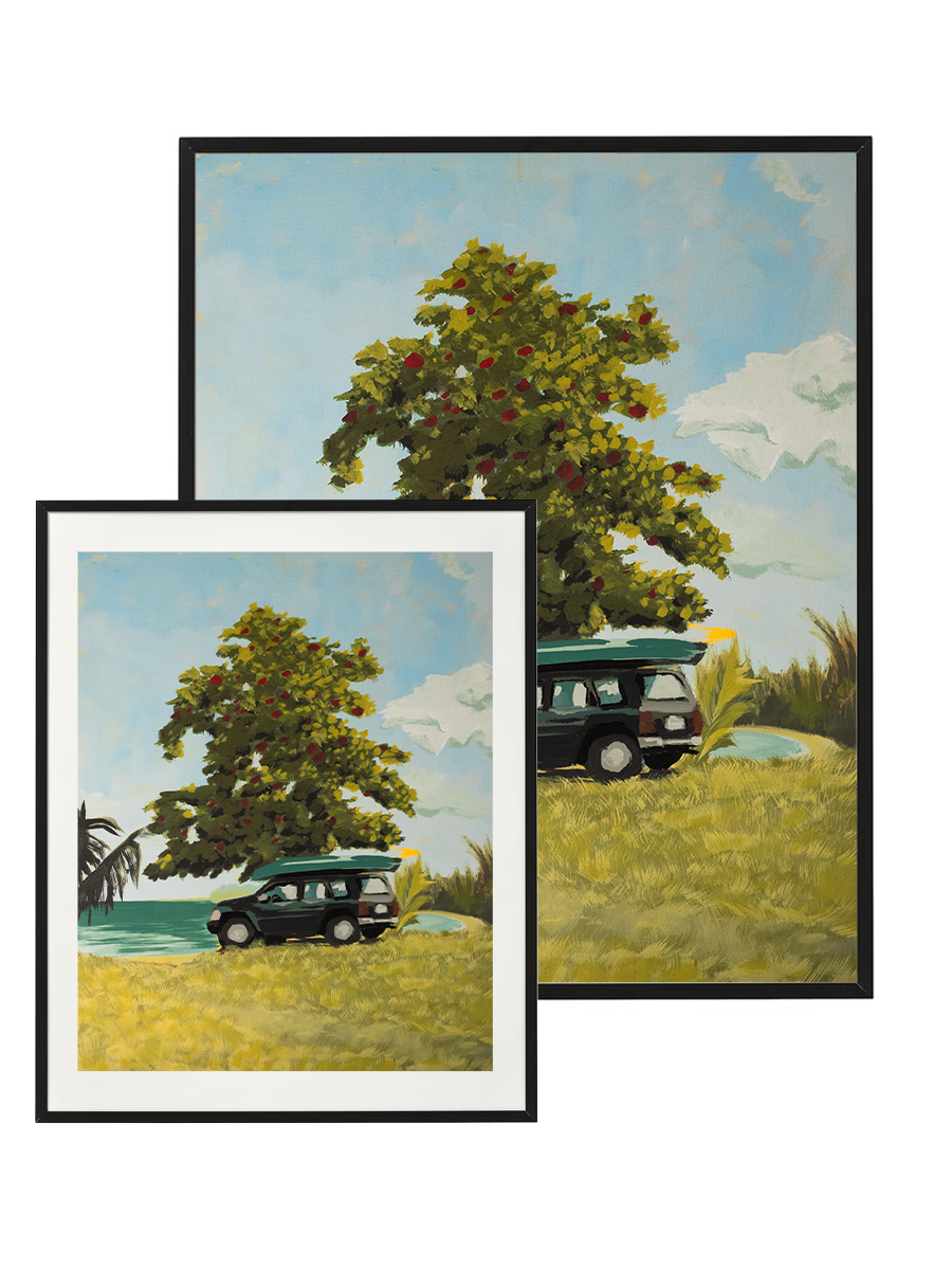 Parked at Luquillo Beach