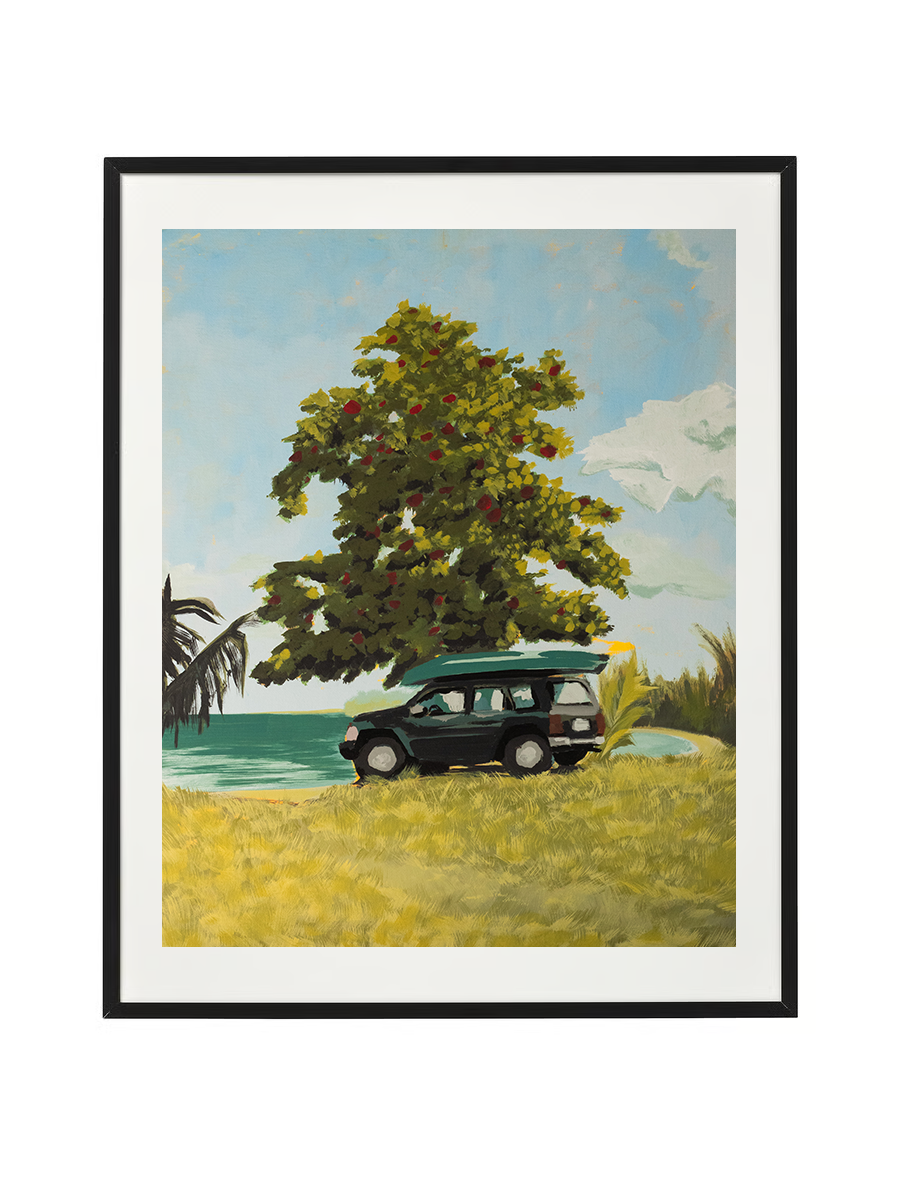 Parked at Luquillo Beach