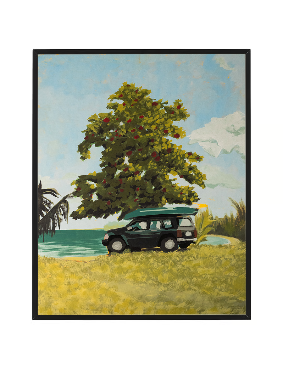 Parked at Luquillo Beach